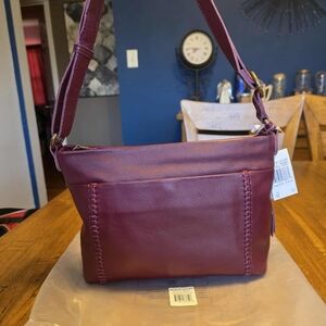 The Sak Melrose leather crossbody bag in a burgundy